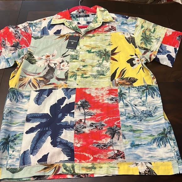 Cremieux Tropical Print Short-Sleeve Woven Camp Shirt - Picture 9 of 10